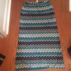 Navy mini skirt with lace overlay